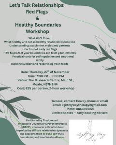Workshop: Let's Talk Relationships - Red Flags & Healthy Boundaries